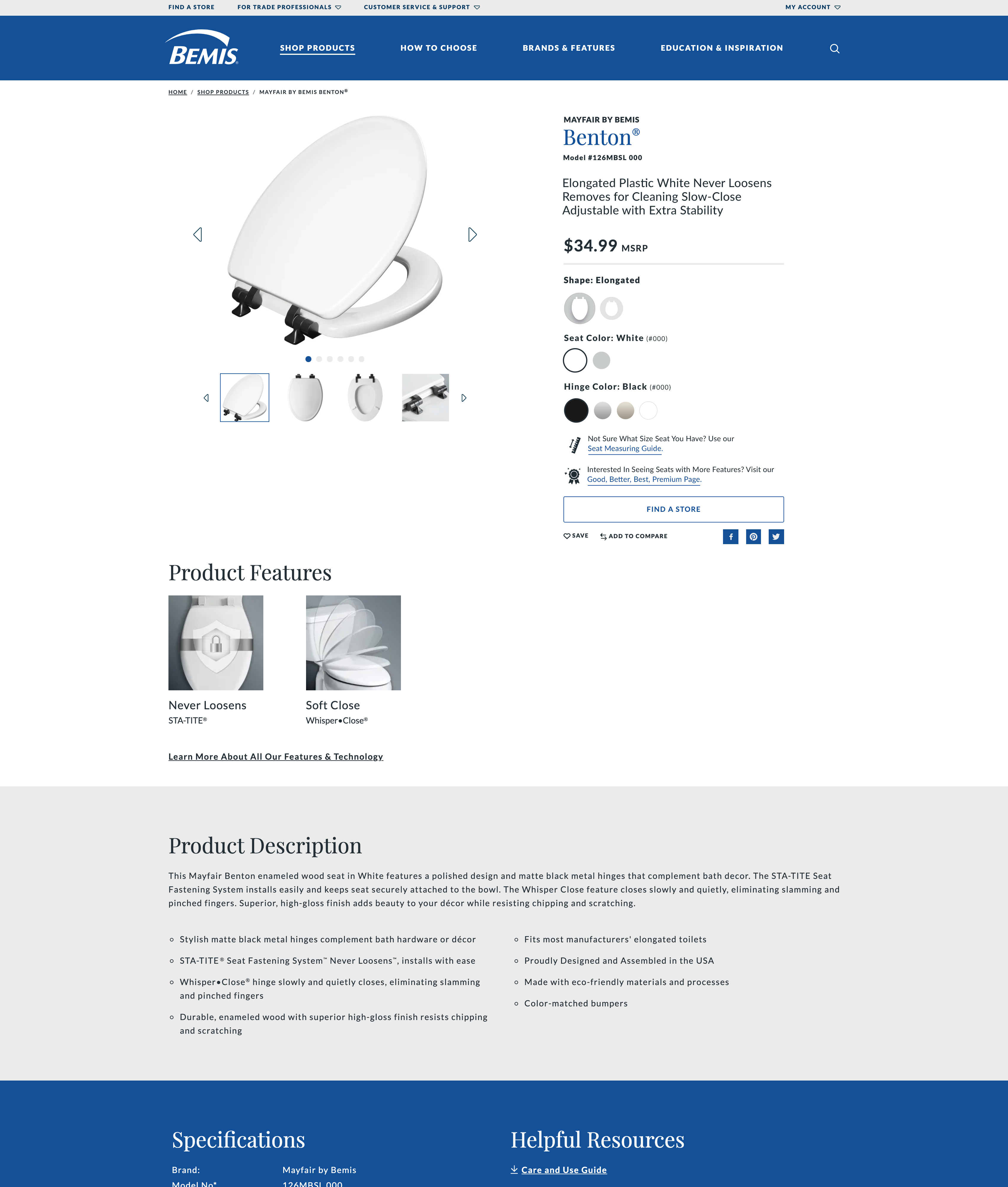 Toilet Seats Product Detail page